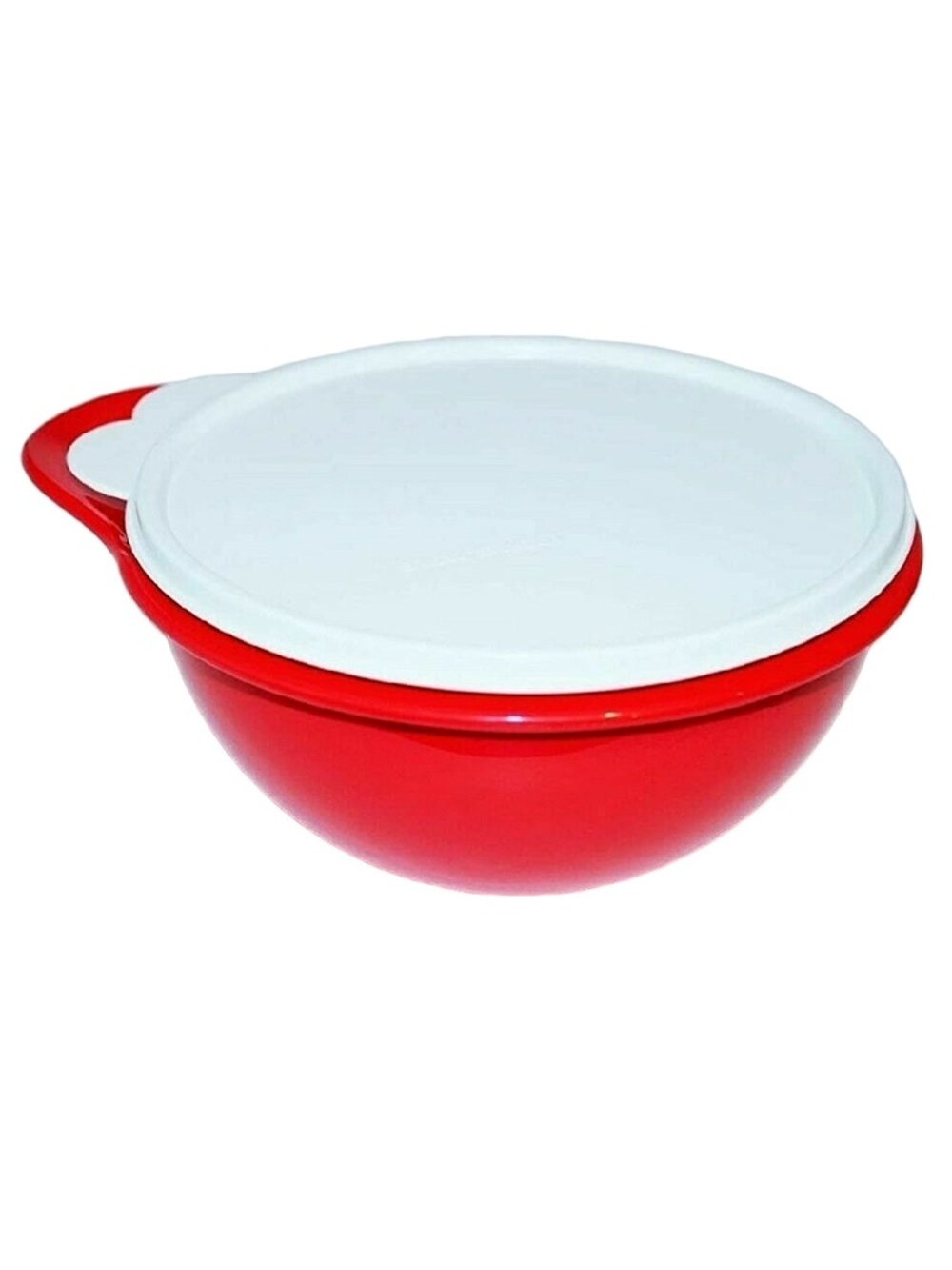 Tupperware Thatsa Bowl Junior - Red Mixing Bowl with White Airtight Lid